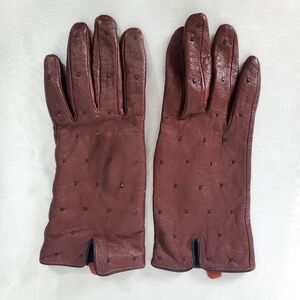 Vintage Guy Laroche Burgundy  Genuine Leather Gloves